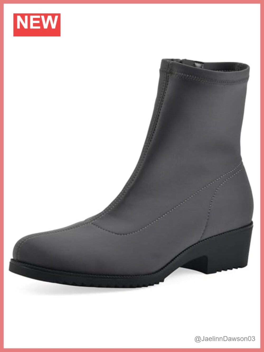 Cushioned Block Heeled Ankle Bootie with Inside Zipper